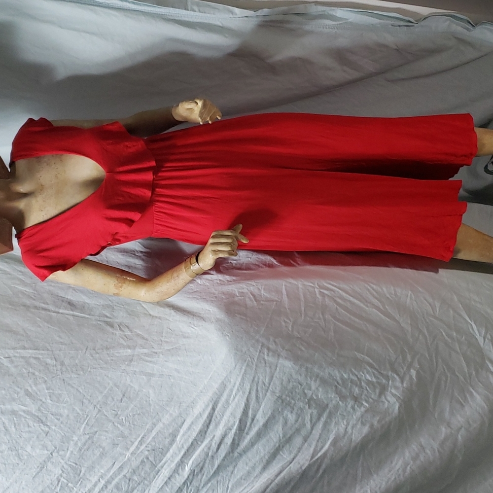 Rolla Costa Sleeveless Wide Leg Red Jumpsuit Size Large